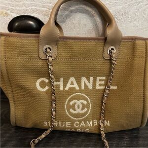 CHANEL Beige and Tan Tote Bag